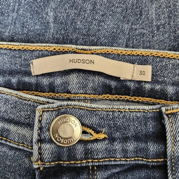 Hudson Nico Straight Ankle Jeans Mid Rise Journey Home Dark Wash Denim - Picture 4 of 6